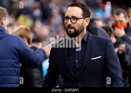 Valencia, Spanien. 27th. November 2021. Jose Bordalas von Valencia CF gesehen während der spanischen La Liga, Fußballspiel zwischen Valencia CF und Rayo Vallecano im Mestalla Stadion.(Endstand; Valencia CF 1:1 Rayo Vallecano) (Foto von Xisco Navarro/SOPA Images/Sipa USA) Kredit: SIPA USA/Alamy Live News Stockfoto