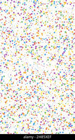 Festliche, gut aussehende Konfetti. Stars der Feier. Bunte Konfetti auf weißem Hintergrund. Ideale festliche Schablone. Vertikaler Vektorhintergrund. Stock Vektor