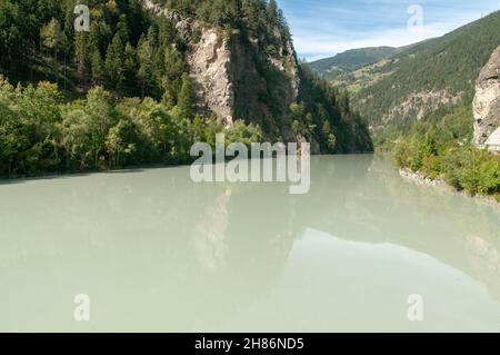 Die Schlucht des Inn in Prutz, Tirol, Österreich Stockfoto