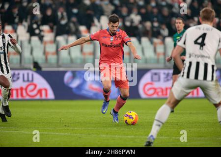 Remo Freuler von Atalanta Calcio während des Fußballspiels der italienischen Meisterschaft Serie A zwischen dem FC Juventus und Atalanta BC am 27. November 2021 im Allianz-Stadion in Turin, Italien - Foto: Nderim Kaceli/DPPI/LiveMedia Stockfoto