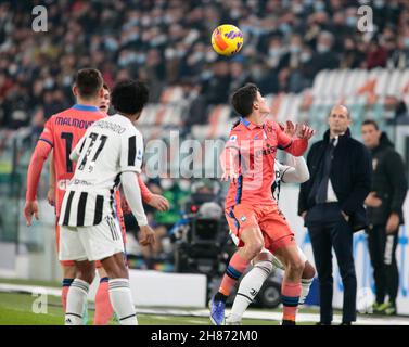 Während der italienischen Meisterschaft Serie A Fußballspiel zwischen Juventus FC und Atalanta BC am 27. November 2021 im Allianz Stadium in Turin, Italien - Foto: Nderim Kaceli/DPPI/LiveMedia Stockfoto