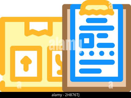 Dokumente für Import und Export von farbigen Symbolvektoren Stock Vektor
