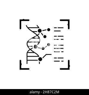 Symbol für die DNA-Identifizierung mit der Farblinie. ID und verifizende Person. Piktogramm für Webseite, mobile App, Promo. UI UX GUI Design-Element. Bearbeitbare Kontur. Stock Vektor