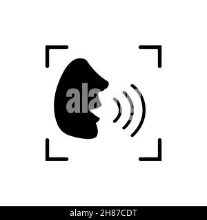Symbol für die farbige Linie der Spracherkennung. Piktogramm für Webseite, mobile App, Promo. UI UX GUI Design-Element. Bearbeitbare Kontur. Stock Vektor
