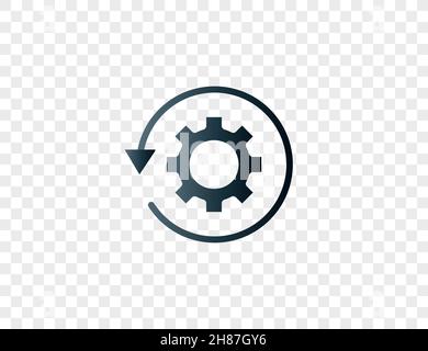 Symbol für Workflow, Automatisierung, Verarbeitung. Vektorgrafik. Flaches Design. Stock Vektor