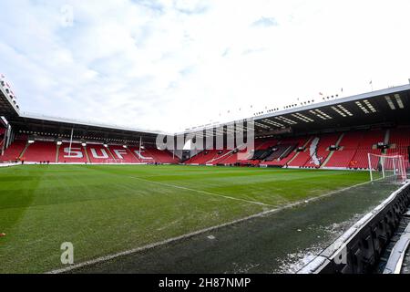 Eine allgemeine Ansicht von Bramall Lane, der Heimat von Sheffield United in Sheffield, Großbritannien am 11/28/2021. (Foto von Simon Whitehead/News Images/Sipa USA) Stockfoto