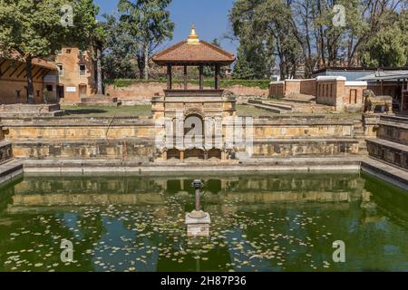 Bhandarkhal Wassertank in der historischen Stadt Patan, Nepal Stockfoto