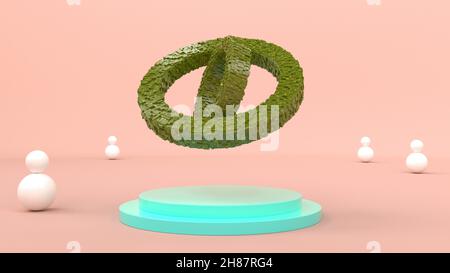 Podium Space Studio Loop abstrakte Struktur Objekt 3D Render Stockfoto