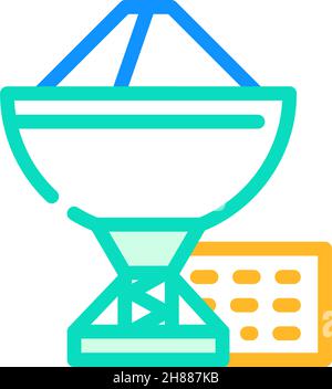 Radioteleskop Farbe Symbol Vektor Illustration Stock Vektor