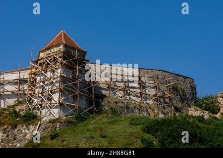 Das Schloss von Rasnov oder Rosenau in Rumänien Stockfoto