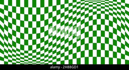 Optische Täuschung kennzeichnen. Verzerrtes Schachbrett. Karierter abstrakter Hintergrund. Op Art. Vektor-Design Stock Vektor