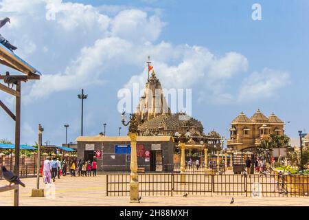 Somnath Tempel in Gujarat an einem sonnigen Tag Stockfoto