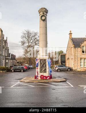 Das war Memorial befindet sich am Square in Grantown-on-Spey im Cairngorms National Park, Highlands, Schottland Stockfoto