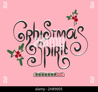 Weihnachtsstimmung. Festliche Inschrift. Weihnachtsschriftzug. Vektorgrafik Stock Vektor