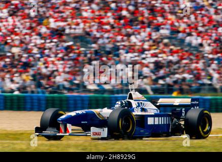 05 Hill Damon (gbr), Rothmans Williams Renault, Williams-Renault FW18, Aktion während des Grand Prix von Frankreich 1996, 9th Lauf der Formel-1-Weltmeisterschaft 1996 auf dem Circuit de Nevers Magny-Cours vom 28. Bis 30. Juni 1996 in Nevers, Frankreich - Foto Francois Flamand / DPPI Stockfoto