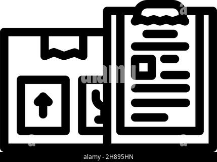 Dokumente der Import und Export Linie Symbol Vektor-Illustration Stock Vektor