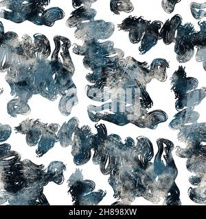 Nahtloses, marineblaues und weißes abstraktes, graues, nahtloses Oberflächenmuster für den Druck Stockfoto