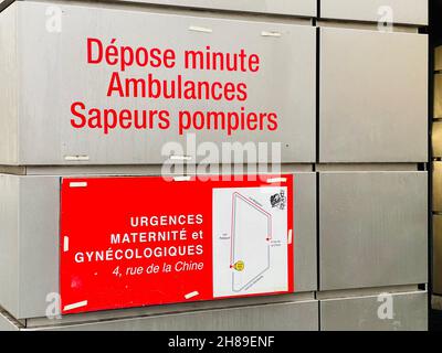 Notfälle im Tenonkrankenhaus Stockfoto