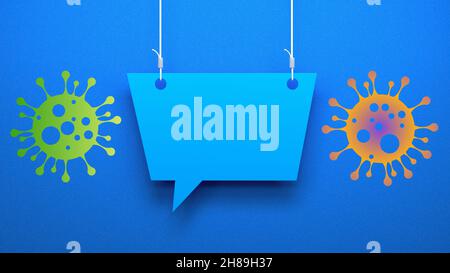 Sprechblase, Fragezeichen und neue Variante Stockfoto