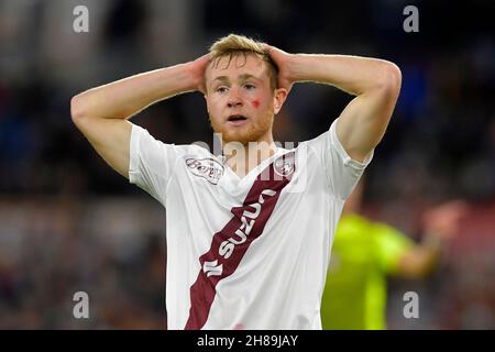 Rom, Italien. 28th. November 2021. Tommaso Pobega von Torino Calcio während des Fußballspiels der Serie A zwischen AS Roma und dem FC Turin im Olimpico-Stadion in Rom (Italien), 28th. November 2021. Foto Antonietta Baldassarre/Insidefoto Kredit: Insidefoto srl/Alamy Live News Stockfoto
