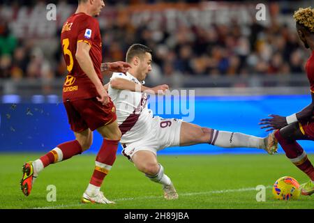 Rom, Italien. 28th. November 2021. Alessandro Buongiorno von Turin Calcio während des Fußballspiels der Serie A zwischen AS Roma und dem FC Turin im Olimpico-Stadion in Rom (Italien), 28th. November 2021. Foto Antonietta Baldassarre/Insidefoto Kredit: Insidefoto srl/Alamy Live News Stockfoto