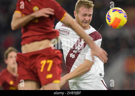 Rom, Italien. 28th. November 2021. Tommaso Pobega von Torino Calcio während des Fußballspiels der Serie A zwischen AS Roma und dem FC Turin im Olimpico-Stadion in Rom (Italien), 28th. November 2021. Foto Antonietta Baldassarre/Insidefoto Kredit: Insidefoto srl/Alamy Live News Stockfoto