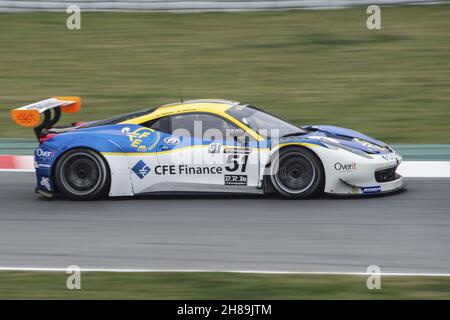 BARCELONA, SPANIEN - 09. Oktober 2021: Die V de V Endurance Series 2016 Meisterschaft, der Ferrari 458 GT3 Stockfoto