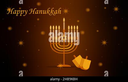 Hanukkah Festival der Licht-Vektor-Illustration Stock Vektor