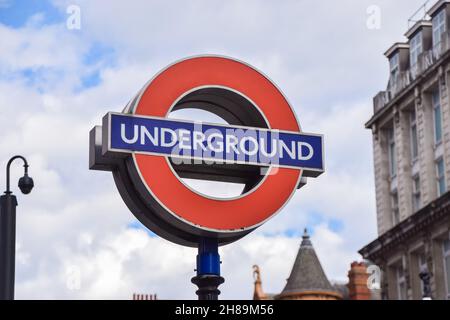 U-Bahnstation London im Zentrum von London, Großbritannien. Stockfoto