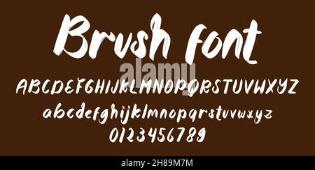 Pinsel Schriftart Alphabet Vektor Illustration isoliert Hintergrund Stock Vektor