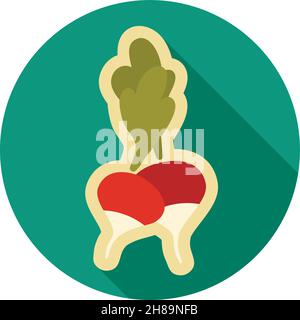 Symbol für Radieschen flach. Vektorgrafik Gemüse eps 10 Stock Vektor