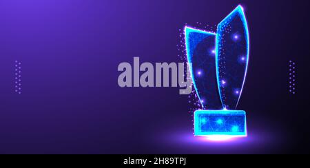 Trophäenpreis, für abstraktes Drahtgittergewebe mit geringer Poly-Poly-Poly-Poly Stock Vektor