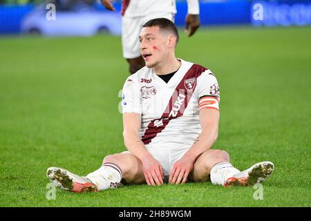 Rom, Italien. 28th. November 2021. Andrea Belotti (FC Turin) während der Italienischen Fußball-Liga Ein 2021/2022-Match zwischen AS Roma und FC Turin am 28. November 2021 im Olimpic Stadium in Rom. Kredit: Unabhängige Fotoagentur/Alamy Live Nachrichten Stockfoto