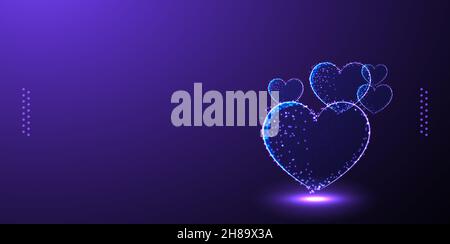 Liebe, valentine low poly Drahtmodell, polygonale Design Vektor Illustration Stock Vektor