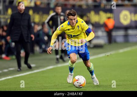 Cisz, Cisz, Spanien. 28th. November 2021. Salvi von Cadiz CF beim La Liga Santader-Spiel zwischen Cadiz CF und tletico de Madrid am 28. November 2021 in Nuevo Mirandilla in Cadiz, Spanien. (Bild: © Jose Luis Contreras/DAX via ZUMA Press Wire) Stockfoto