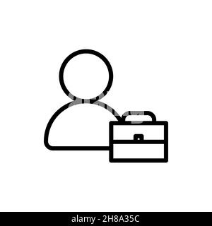 Man und kurze Case Linie Symbol Vektor-Illustration Stock Vektor