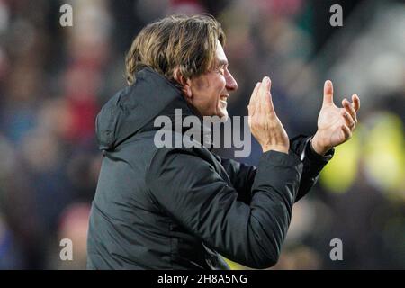 London, Großbritannien. 28th. November 2021. Thomas Frank Manager von Brentford in London, Großbritannien am 11/28/2021. (Foto von Richard Washbrooke/News Images/Sipa USA) Quelle: SIPA USA/Alamy Live News Stockfoto
