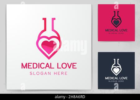 Liebe Labor Logo Designs Inspiration isoliert auf weißem Hintergrund Stock Vektor
