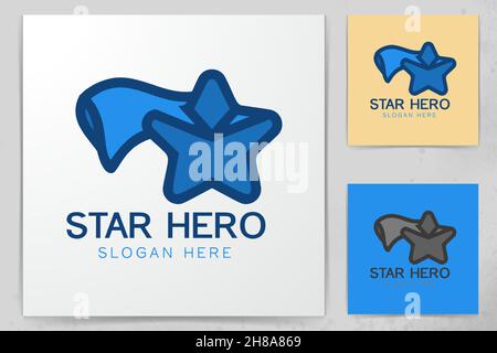 Star fliegen, super hero Logo Designs Inspiration isoliert auf weißem Hintergrund Stock Vektor