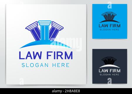 Anwaltskanzlei Säule Logo Design Stock Vektor