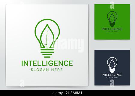 Glühlampe Idee und green leaf Logo Design Stock Vektor