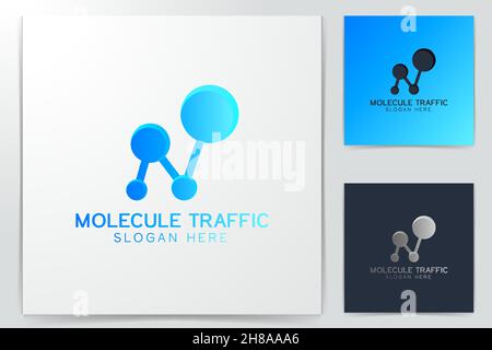 Buchstabe N Molekül Logo Inspiration isoliert auf weißem Hintergrund Stock Vektor