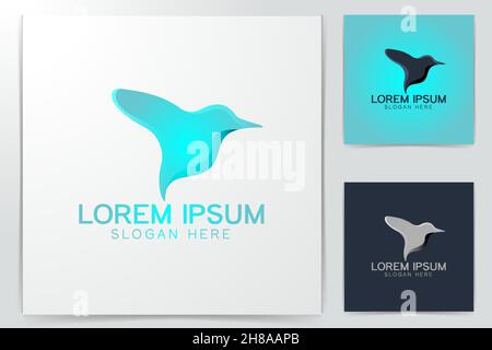 Kolibri Logo Designs Inspiration isoliert auf weißem Hintergrund Stock Vektor