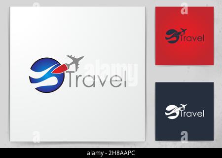 Flugzeug, Reisen Logo Designs Inspiration isoliert auf weißem Hintergrund Stock Vektor