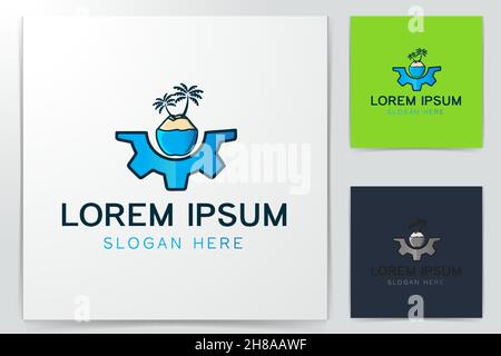 Coconut Tree Logo Designs Inspiration isoliert auf weißem Hintergrund Stock Vektor