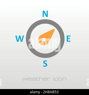 Symbol für den Umriss der Kompassrose. Richtung Nordosten. Meteorologie. Wetter. Vektorgrafik eps 10 Stock Vektor