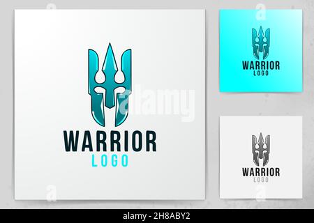 Schild Krieger, spartanische Logo Designs Inspiration isoliert auf weißem Hintergrund Stock Vektor