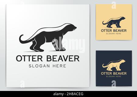 Frettchen, Eichhörnchen Logo Designs Inspiration isoliert auf weißem Hintergrund Stock Vektor