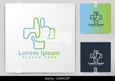 Medizinische magen Pflege, Logo Designs Vector Illustration Stock Vektor