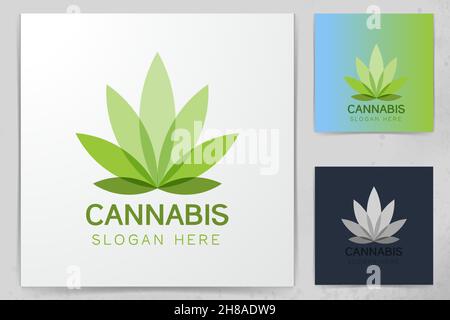 Cannabis leaf Logo Designs Inspiration isoliert auf weißem Hintergrund Stock Vektor